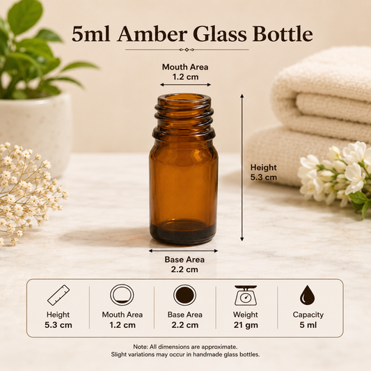 Pure Source India Reusable 5ml Black Cap Empty Amber Glass Bottle with Euro Dropper for Essential Oils, Fragrances, Medicines, DIY Perfumes & Homeopathy (Set of 3)