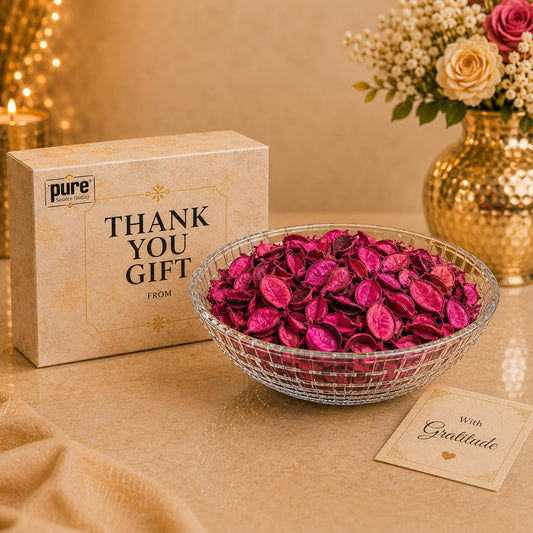 Pure Source India Decorative Potpourri Bowl with Relaxing Fragrance | Ready-to-Gift Shrink Wrapped | Thank You Gift | Home Decor, Center Table, Living Room & Festive Decoration