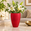 Pure Source India Red Flower Vase for Home Décor | Decorative Tabletop Planter for Living Room & Dining Table