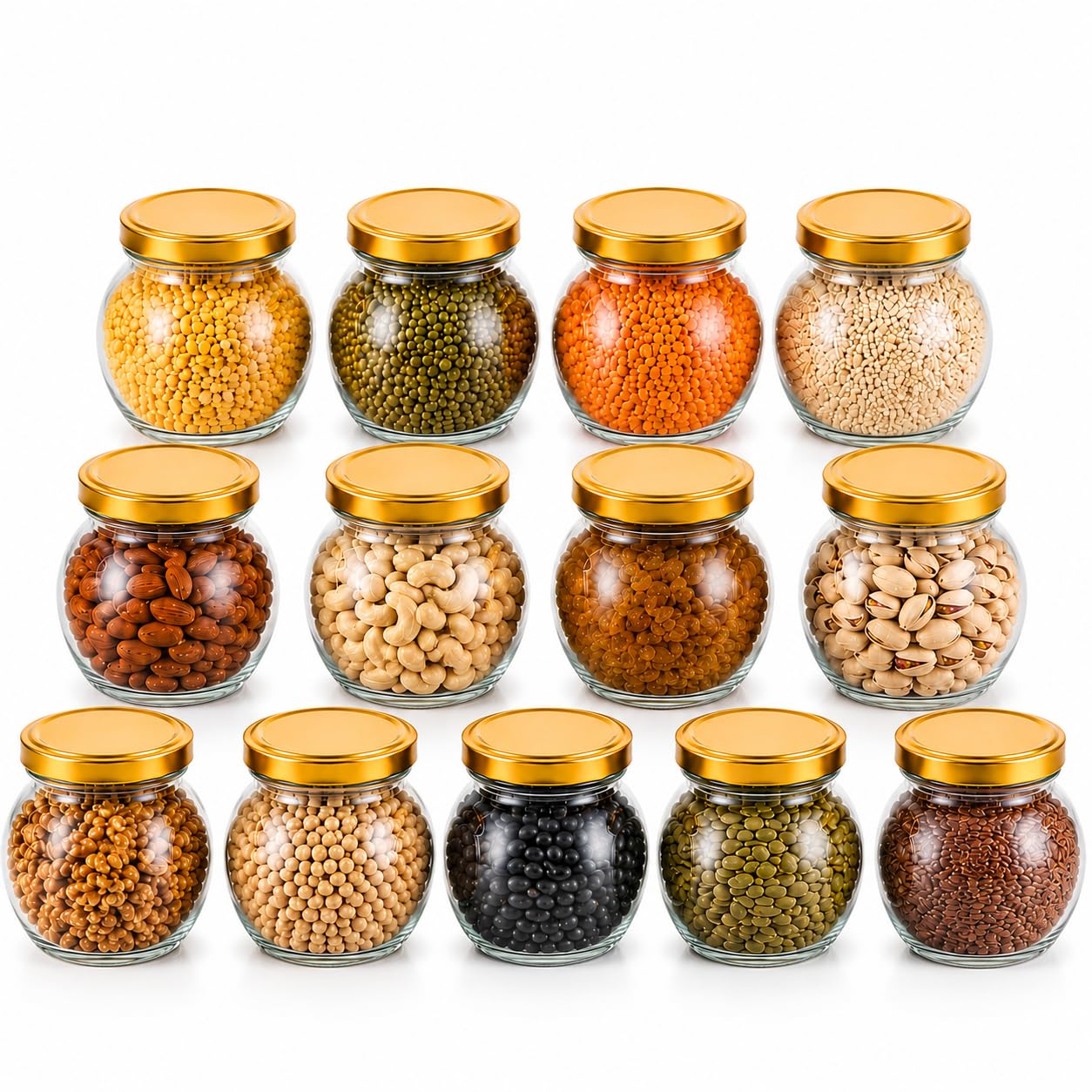 Pure Source India 250ml Glass Matka Shape Storage Jar with Lid | Multipurpose Airtight Container for Spices, Dry Fruits, Pickles, Tea & Kitchen Storage