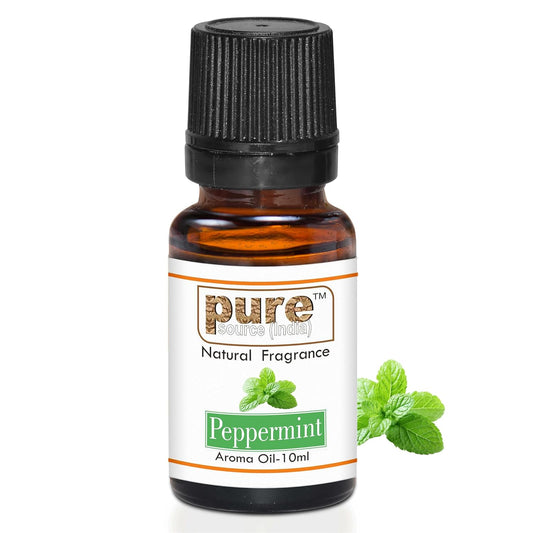 Pure Source India Peppermint Aroma Oil | Premium Fragrance Oil for Diffuser, Aromatherapy, Meditation, Candles, Soap Making, Humidifier & Home Air Freshener