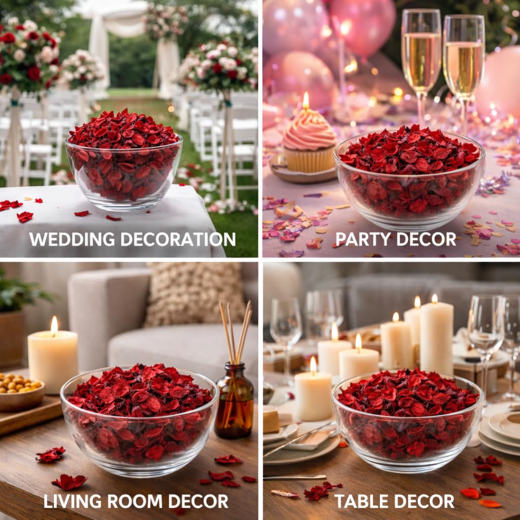 Pure Source India Red Unscented Potpourri – Natural Dried Flower for Home Décor, Wedding Table Styling, DIY Crafts & Essential Oil Blending