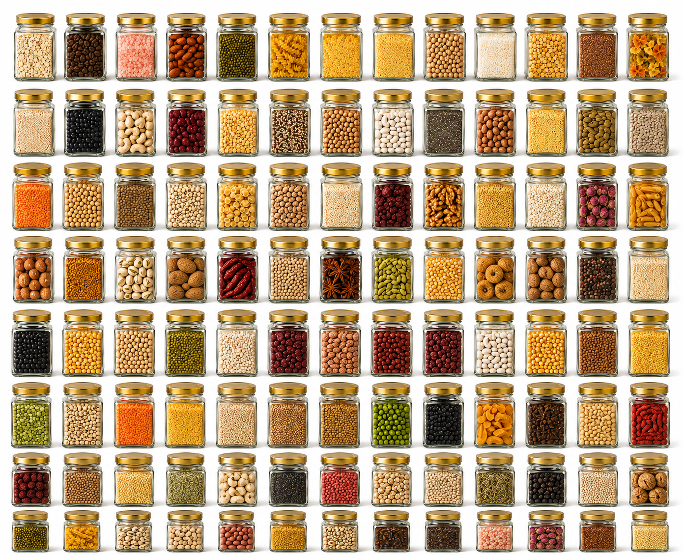 Pure Source India 150gm, Square Glass Jar with Gold Lug Cap | Airtight Food Storage Jar for Honey, Jam, Pickles, Spices & Preserves