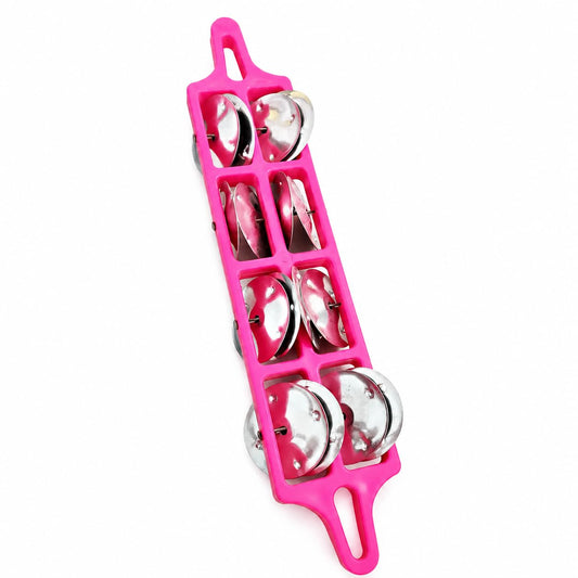 Pure Source India Plastic Handheld Tambourine Khartal with Metal Jingles | 8-Pair Musical Percussion Instrument | For Bhajan, Kirtan, Garba, Church, School, Music Classes & Cultural Events