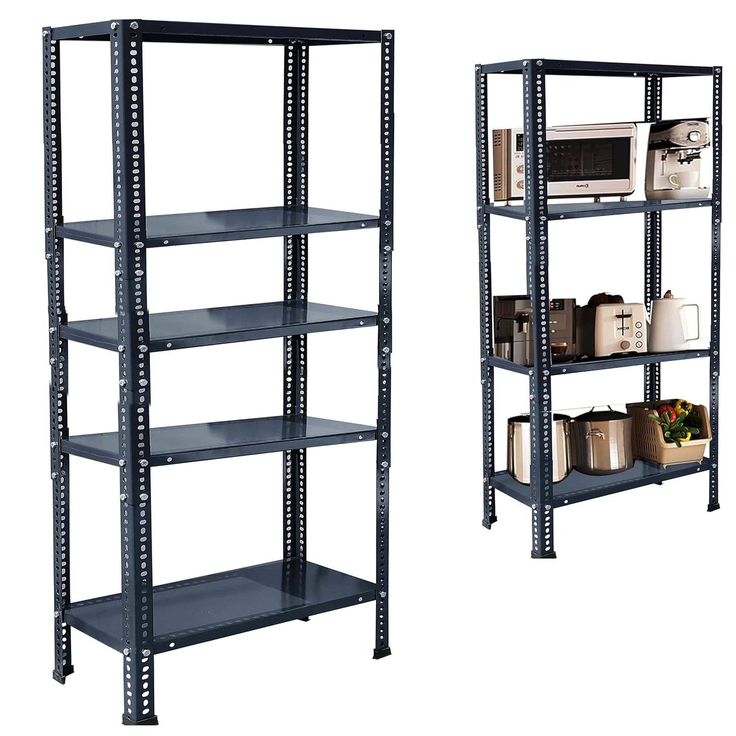 Iron Matte Finish (2 X 1 X 5 FT) (5 Shelf) Adjustable Display Rack for Home Office & Gym Use