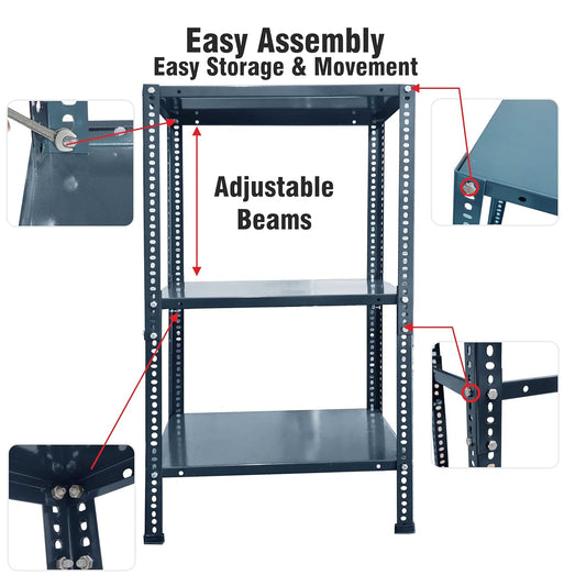 Iron Matte Finish (2 X 1 X 2FT) (3 SHELF) Adjustable Display Rack