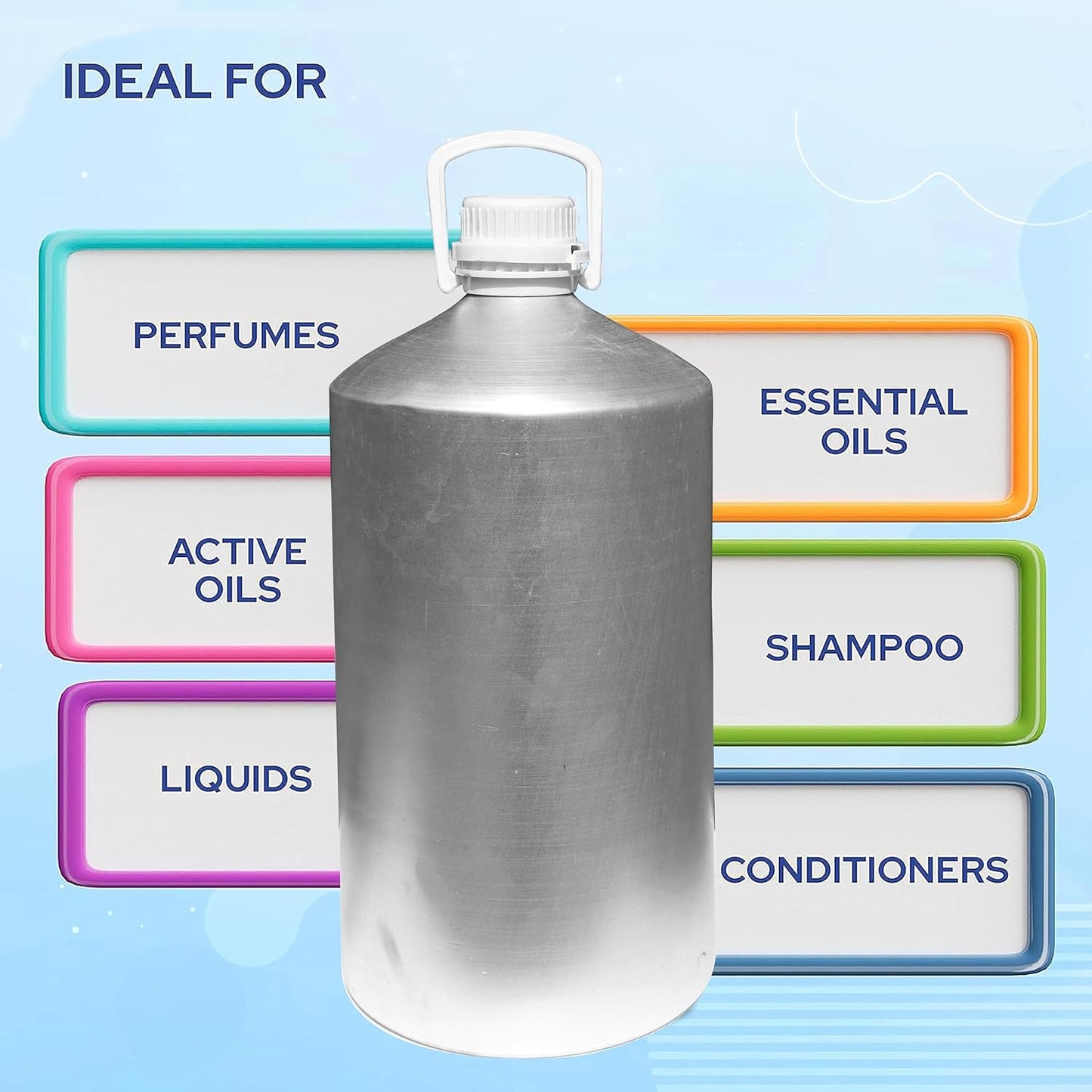 Aluminum Empty Bottle 25 Ltr. with Inner Lid & Cap – Ideal for Essential Oils, Oil Blends, Cosmetics and Liquid Storage