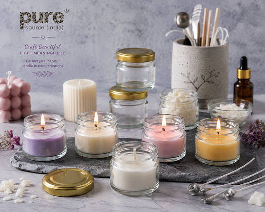 Pure Source India Round Mini Glass Jar with Airtight Cap - 20 Gram