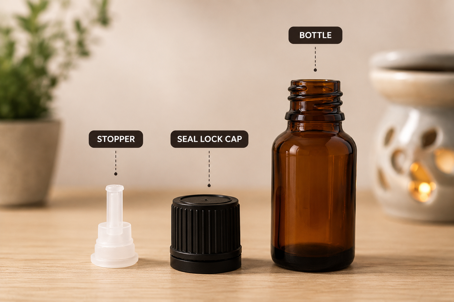 Empty 30 ML Amber Glass Bottle with Leak-Proof Euro Dropper and Cap with Seal