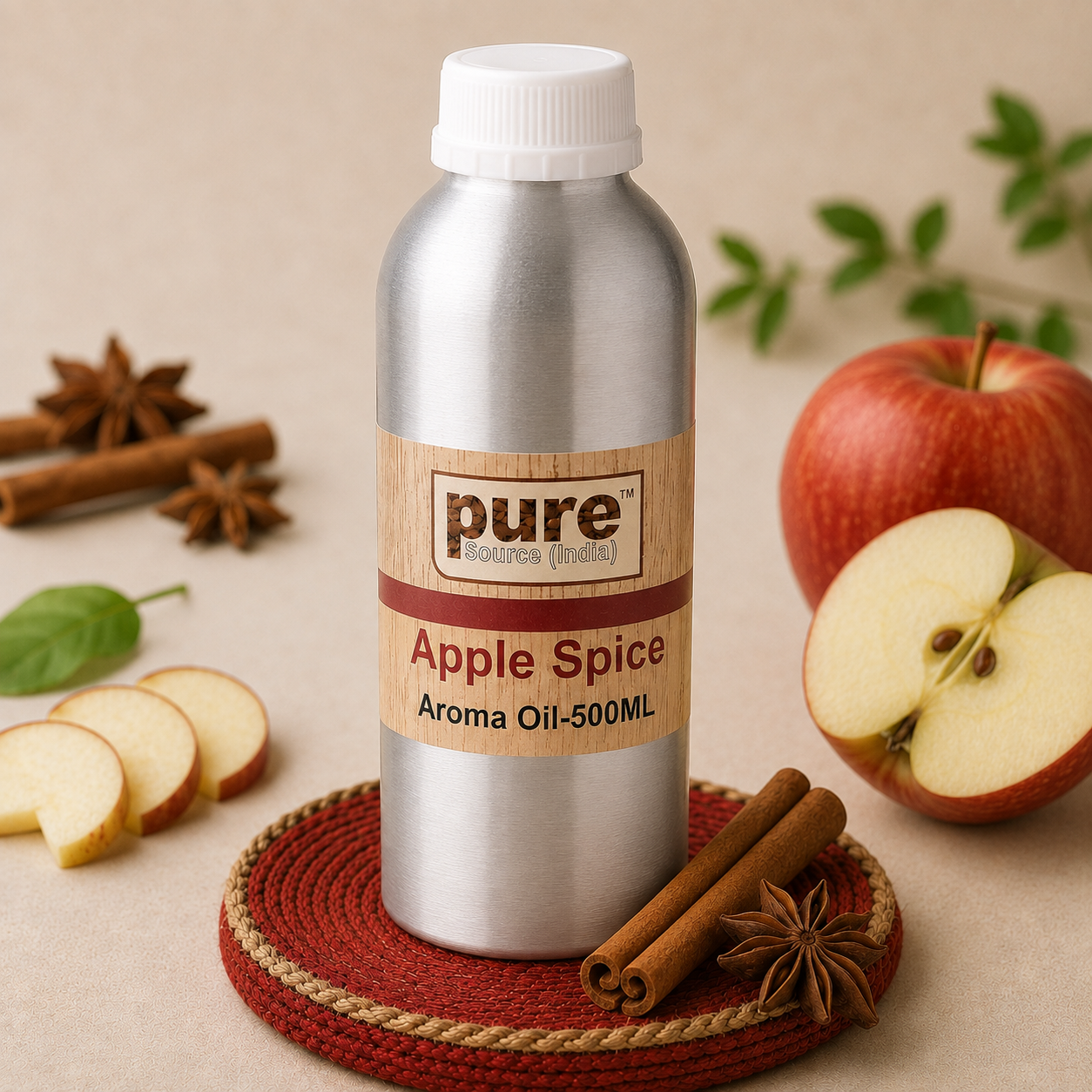 Pure Source India Apple Spice Aroma Oil | Premium Fragrance Oil for Diffuser, Aromatherapy, Meditation, Candles, Soap Making, Humidifier & Home Air Freshener