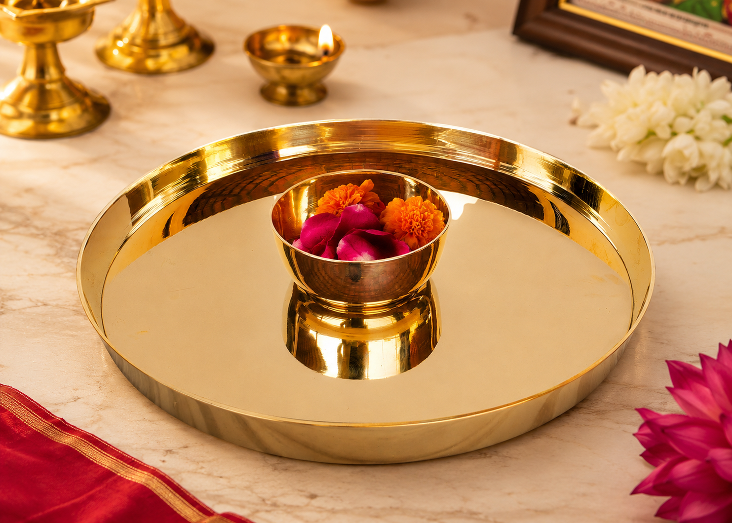 Dinner Thali Set , Bronze - 2 Pieces ,300 Ml