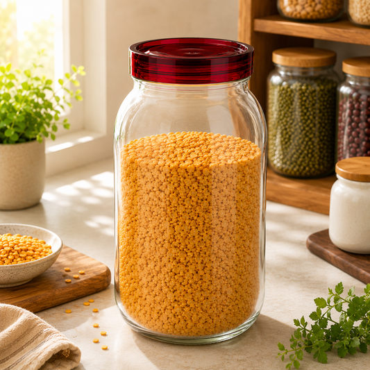 Pure Source India 2.5Ltr Glass Jars and Containers with Plastic air Tight Lid, Wide-Mouth Glass Jars and Container