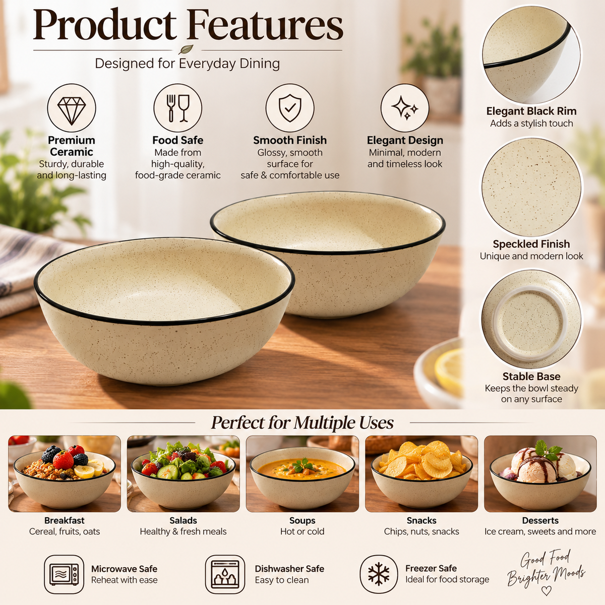Pure Source India 200ml Dotted White Small Ceramic Bowl Handcrafted/Decorative Bowls for Home and Kitchen(4Inch Diameter, 2 Inch Height)