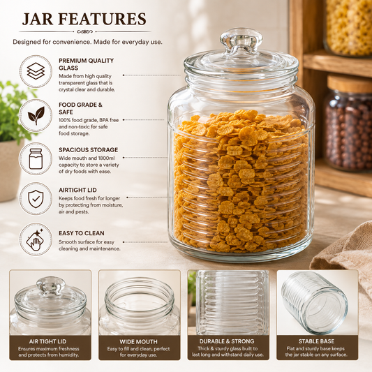 2 KG Premium Glass Jar – Perfect for Pickles & Kitchen Storage