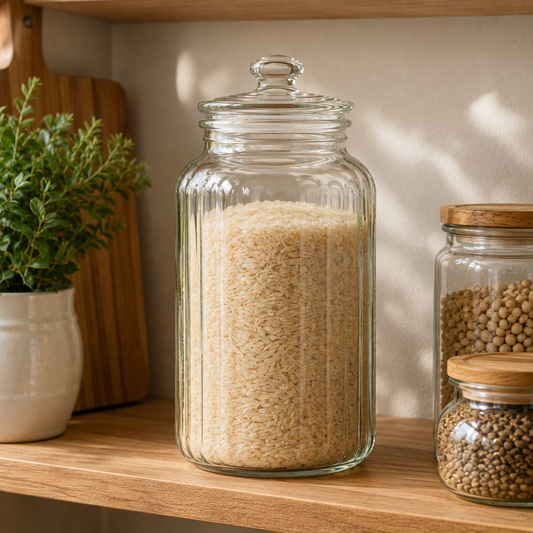 Pure Source India 3 Ltr Glass Jar Container With Air Tight Lid, Capacity