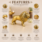 Pure Source India Brass Lion Statue Idol (3.9 Inch) - MahaVastu Remedies Decoration Showpiece Figurine