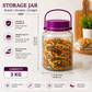 Pure Source India 3 Kg Glass Jar Container With Purple Lid Handle
