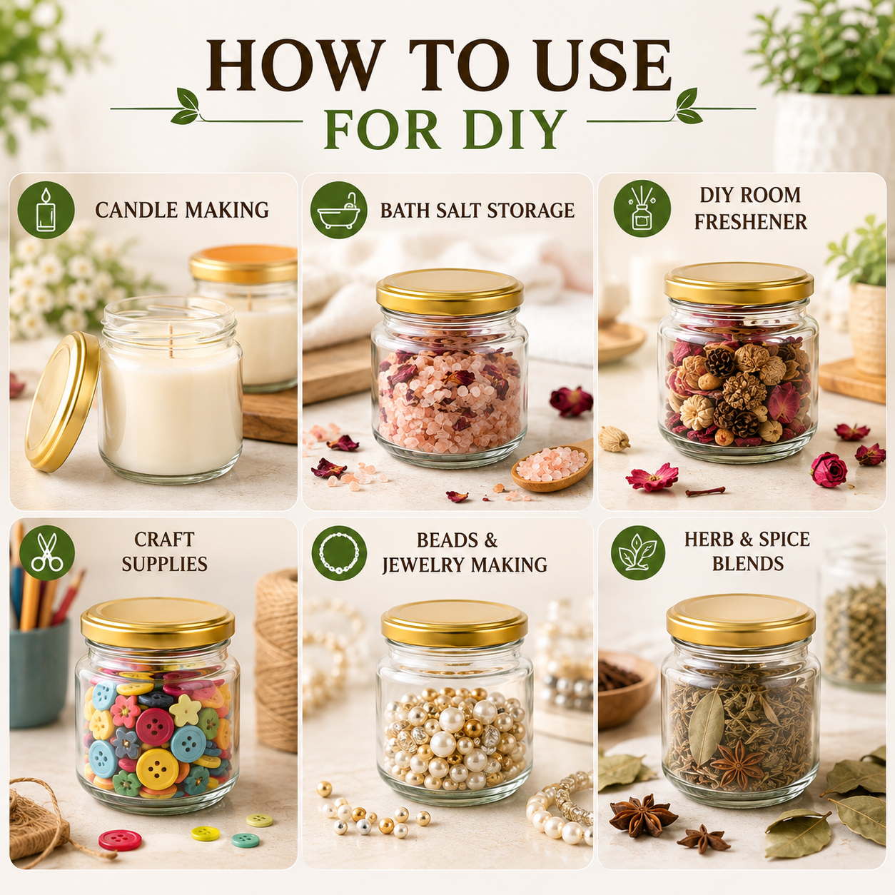 Pure Source India 150Gm Round Glass Container with Airtight and Rust-free Metal Lid - Led Free and Food Safe Jar