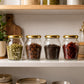 Pure Source India 1000ml Glass Matka Jar with Golden Airtight Lid | Leak-Proof Glass Container for Kitchen, Spices, Dry Fruits, Pickles, Snacks & Multipurpose Storage