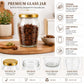 Pure Source India 1000ml Glass Matka Jar with Golden Airtight Lid | Leak-Proof Glass Container for Kitchen, Spices, Dry Fruits, Pickles, Snacks & Multipurpose Storage