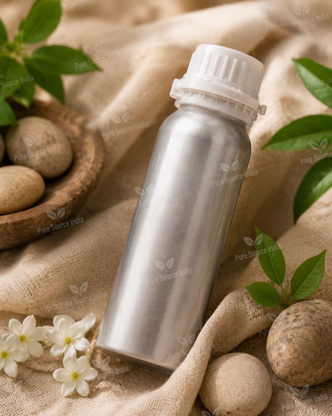 Pure Source India Aluminum Empty Bottle 100ml with Inner Lid & Cap – Ideal for Essential Oils, Oil Blends, Cosmetics and Liquid Storage (Copy) (Copy)