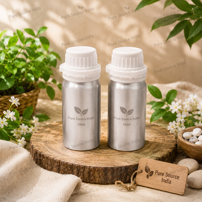 Pure Source India Aluminum Empty Bottle 100ml with Inner Lid & Cap – Ideal for Essential Oils, Oil Blends, Cosmetics and Liquid Storage (Copy) (Copy)