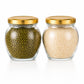 Pure Source India 100ml Glass Matka Jar with Golden Airtight Lid | Leak-Proof Small Glass Container for Spices, Masala, Herbs, Dry Fruits & Kitchen Storage
