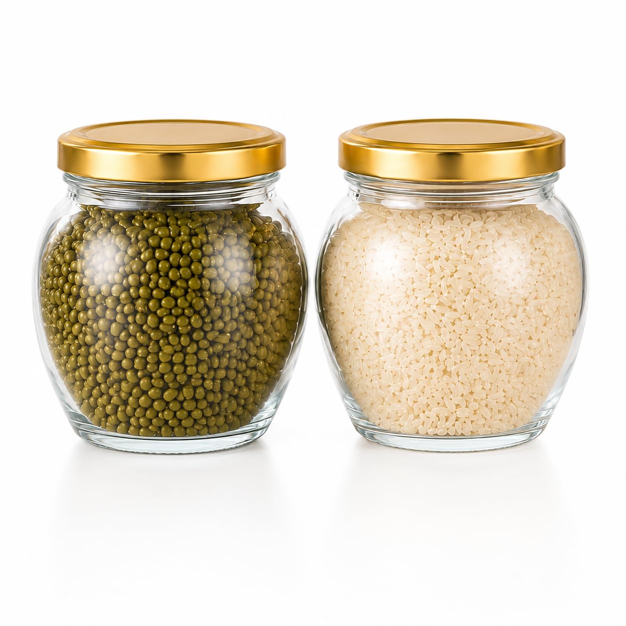 Pure Source India 100ml Glass Matka Jar with Golden Airtight Lid | Leak-Proof Small Glass Container for Spices, Masala, Herbs, Dry Fruits & Kitchen Storage