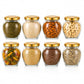 Pure Source India 100ml Glass Matka Jar with Golden Airtight Lid | Leak-Proof Small Glass Container for Spices, Masala, Herbs, Dry Fruits & Kitchen Storage