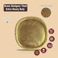 Pure Source India Brass Handmade Serving Tray & Pooja Plate, 12.25 Inch Golden Brass Thali | Traditional Decorative Tray for Pooja, Aarti, Prasad, Home Decor, Festivals & Gifting