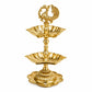 Pure Source India Brass Peacock Diya Stand, 2 Tier | 7L x 7W x 16H cm | Traditional Deepam Lamp for Pooja Room, Temple, Home Mandir, Festivals, Spiritual Decor & Religious Ceremonies