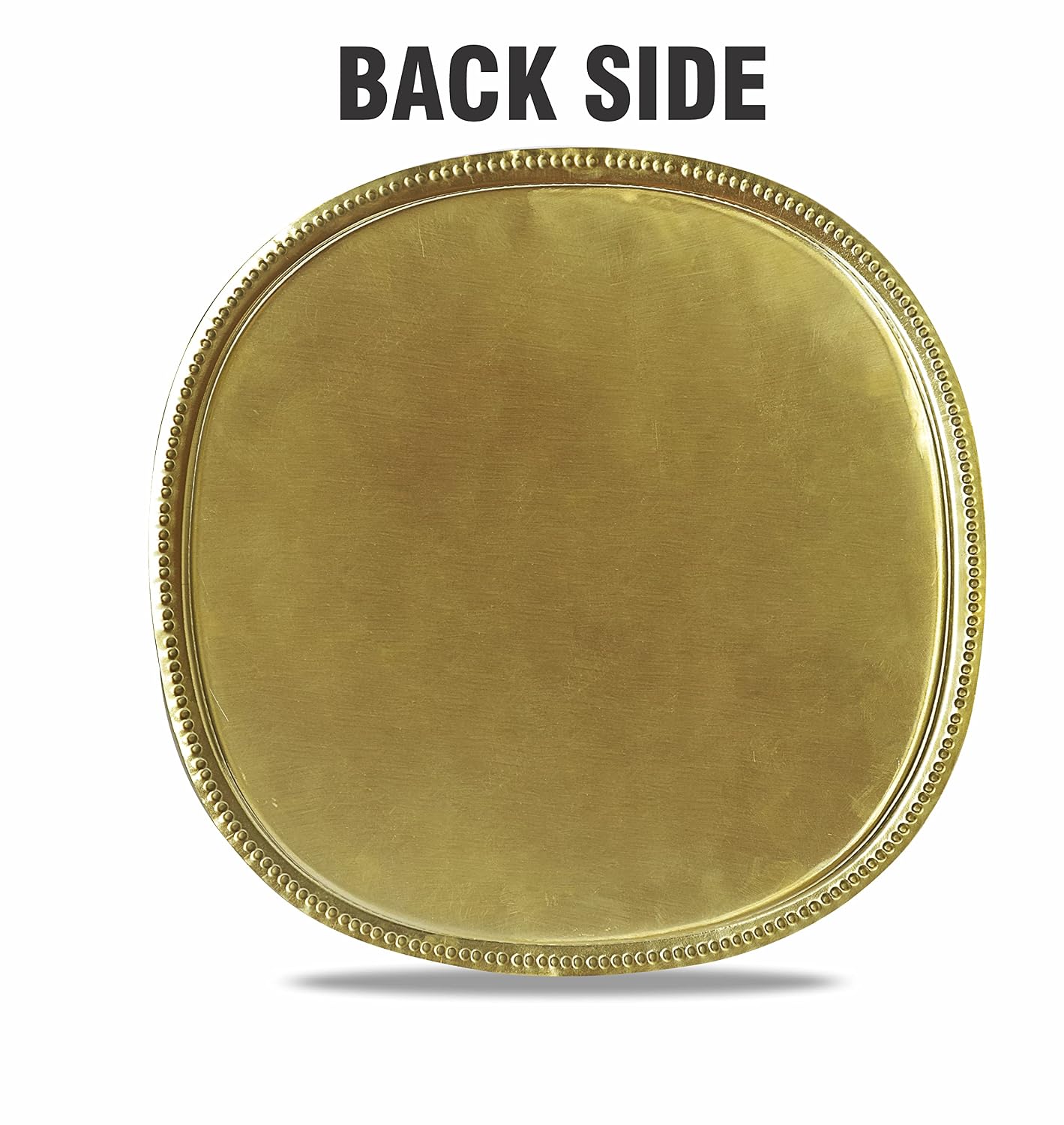 Pure Source India Brass Handmade Serving Tray & Pooja Plate, 12.25 Inch Golden Brass Thali | Traditional Decorative Tray for Pooja, Aarti, Prasad, Home Decor, Festivals & Gifting