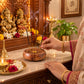 Pure Source India Wooden Incense Stick & Dhoop Cone Holder with 4 Holes |for Pooja Room Decor
