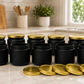 Black Colored Frosted Glass Jar Container with Airtight and Rust Resistance Metal Lid, 150 Gm