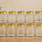 Pure Source India 150gm, Square Glass Jar with Gold Lug Cap | Airtight Food Storage Jar for Honey, Jam, Pickles, Spices & Preserves