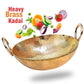 Pure Source India Brass Hammered Kadhai Frying Pan with Handle, 12 Inch 2 L Heavy Brass Cookware | Traditional Indian Kadhai for Cooking, Frying, Kitchen & Gifting