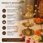 Pure Source India Brass Peacock Diya Stand, 2 Tier | 7L x 7W x 16H cm | Traditional Deepam Lamp for Pooja Room, Temple, Home Mandir, Festivals, Spiritual Decor & Religious Ceremonies