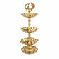 Pure Source India Brass Peacock Diya Stand, 3 Tier | 7L x 7W x 23H cm | Traditional Deepam Lamp for Pooja Room, Temple, Home Mandir, Festivals, Spiritual Decor & Religious Ceremonies