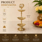 Pure Source India Brass Peacock Diya Stand, 3 Tier | 7L x 7W x 23H cm | Traditional Deepam Lamp for Pooja Room, Temple, Home Mandir, Festivals, Spiritual Decor & Religious Ceremonies