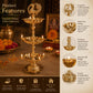 Pure Source India Brass Peacock Diya Stand, 3 Tier | 7L x 7W x 23H cm | Traditional Deepam Lamp for Pooja Room, Temple, Home Mandir, Festivals, Spiritual Decor & Religious Ceremonies
