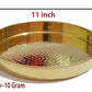 Pure Source India Pure Brass Hammered Thali/Tray, Heavy Weight Dinner Plate, Gold, Round, Pack of 1