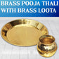 Pure Source India Pure Brass Pooja Thali with Lota, 10 Inch Traditional Puja Plate & Kalash Set | Brass Thali for Pooja, Aarti, Diwali, Wedding, Housewarming & Religious Ceremonies