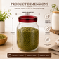 Pure Source India 1200 ML Glass Jars and Containers with Plastic air Tight Lid, Wide-Mouth Glass Jars and Containers  (14 CM CLEAR) (Copy)