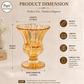 Pure Source India Vintage Amber Glass Vase Decorative Pedestal Vase Floral Centerpiece for Home & Events (6 Inch Flared Top)