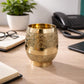 Pure Source India Brass Tumbler with Floral Engraving, 3.9 Inch Traditional Indian Drinking Glass | Brass Water & Juice Cup for Home, Pooja, Kitchen, Dining, Home Decor & Gifting