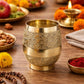 Pure Source India Brass Tumbler with Floral Engraving, 3.9 Inch Traditional Indian Drinking Glass | Brass Water & Juice Cup for Home, Pooja, Kitchen, Dining, Home Decor & Gifting