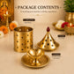 Pure Source India Brass Akhand Diya with Cover, 10L x 10W x 17.5H cm | Long-Burning Jyot Oil Lamp for Pooja Room, Home Temple, Daily Worship, Navratri, Diwali & Religious Ceremonies