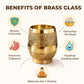 Pure Source India Brass Tumbler with Floral Engraving, 3.9 Inch Traditional Indian Drinking Glass | Brass Water & Juice Cup for Home, Pooja, Kitchen, Dining, Home Decor & Gifting