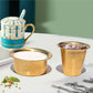 Pure Source India Pure Brass Tea & Coffee Cup Set of 2, Dabara Davara Tumbler Set | Traditional Brass Cups for South Indian Filter Coffee, Tea, Home, Kitchen, Dining & Gifting