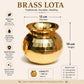 Pure Source India Diamond Cut Brass Lota for Puja | Brass Kalash 1000 ML | 5.5 Inch Gold Finish Traditional Pooja Lota | Hindu Religious Pooja Item & Home Temple Decoration